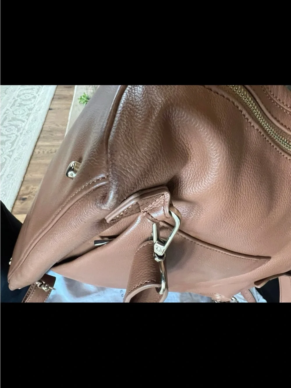 Mina Baie Amelia Full Women's Brown diaper Bag with Gold Hardware